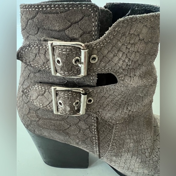 The Kooples Ankle Boots Gray - Leather Snake Print - Picture 4 of 12